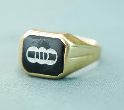 Anillo Vintage Oro 14k IOOF Odd Fellows Talla 11 Foto 1 de 4