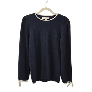 NWT Loft Ribbed Puff Sleeve Tie Wrist Sweater Size Medium - Picture 1 of 6