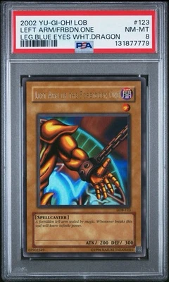 2002 Yu-Gi-Oh! Left Arm/Forbidden One Legend of Blue Eyes LOB Unlim Ultra PSA 8 - Image 1 of 2