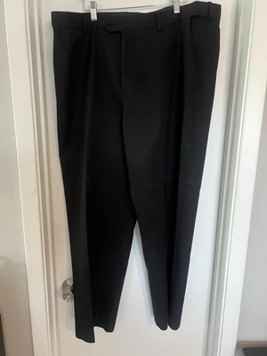 Pantalones de vestir CROFT & BARROW para hombre talla 40x30, negros (rayas), plisados Foto 1 de 3