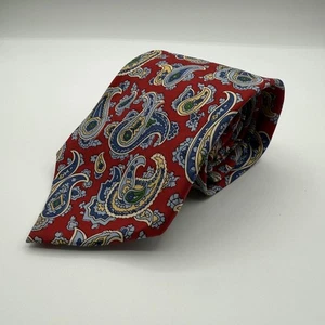 Corbata de seda Lauren Ralph Lauren para hombre roja cachemira 100 % seda hecha a mano clásica - Imagen 1 de 5