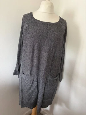 Next black grey marl tunic dress with pockets, size 22 - Image 1 of 4