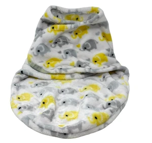 ELEMENTS OF STYLE Elephants Baby Swaddler Fleece Blanket Gray Yellow 0-3 Mths - Picture 1 of 3