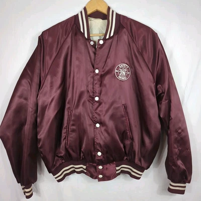 TURFER Vtg 80s SMITH & WESSON Safety Award Satin JACKET Men's L - Image 1 of 4