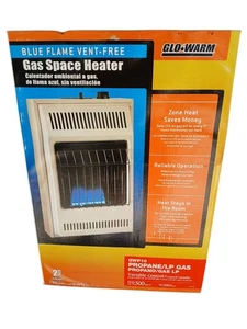 Glo Warm Blue Flame entlüftungsfrei Propan/LP Gas-Raumheizung 5.000-10.000 BTU - Bild 1 von 5