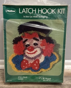 Vintage Malina Clown Latch Hook Kit 17”x18” New Sealed - Picture 1 of 8