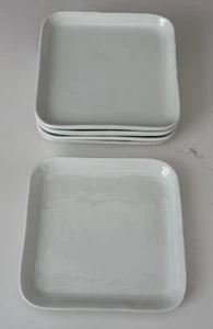 Set 5 piccoli piatti cassa e botte Mercer bianco quadrato porcellana moderna 5" - Foto 1 di 9