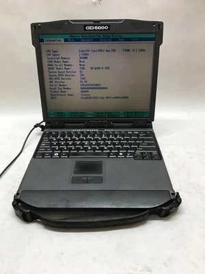 GENERAL DYNAMICS GD6000 Rugged Laptop Intel Core2Duo 2GB RAM NO HDD BOOTS!! - DW - Image 1 of 4