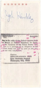 John Hinckley Jr. - Cheque RARO Firmado - Intento de Asesinar a Ronald Reagan - Imagen 1 de 2