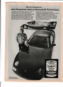 Original 1983 Pennzoil Motor Oil Magazine Ad with John Fitzpatrick Porsche - Bild 1 von 1