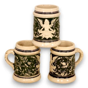 Miniature 3pc Ceramic Stoneware Schnapps Stein Set 1055 Germany Vintage - Picture 1 of 5