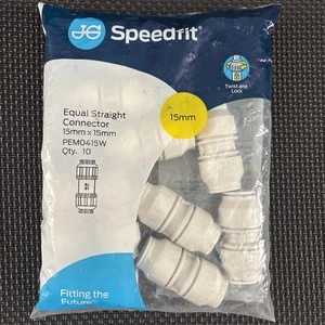Conector recto JG Speedfit PEM0415W 15mm Push Fit - Paquete de 10 - Imagen 1 de 3