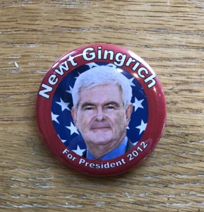 2012 Newt Gingrich Präsidentschaftskampagne Button Pin 2,25 Zoll - Bild 1 von 2