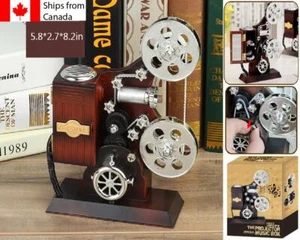 Movie Film Projector Music Box Jewellery storage Vintage Reel Retro Decor Gift - Foto 1 di 12