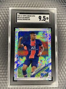 Kylian Mbappe 2020-21 Topps Chrome UEFA Champions Speckle Refractor #95 SGC 9.5