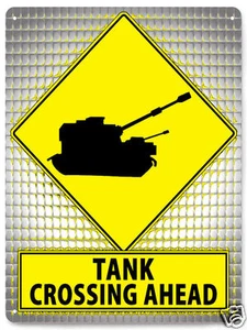 Insegna metallica CALL OF DUTY strada divertente TANK CROSSING MANCAVE sala giochi arredamento 237 - Foto 1 di 1