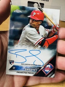 DARNELL SWEENEY PHILLIES 2016 TOPPS CHROM ROOKIE AUTOGRAMME #RA-DS RC GB - Bild 1 von 4
