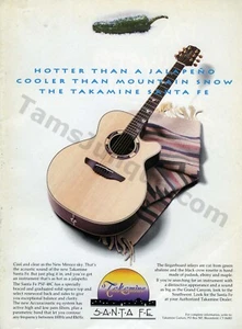 Guitarras Takamine Santa Fe 1994 anuncio impreso musical idea de regalo única (2795) - Imagen 1 de 1