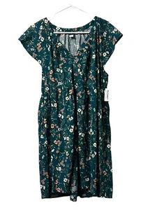 Old Navy V-Neck Floral Mini Swing Dress Women Sundress Cottagecore Modern NWT - Picture 1 of 15