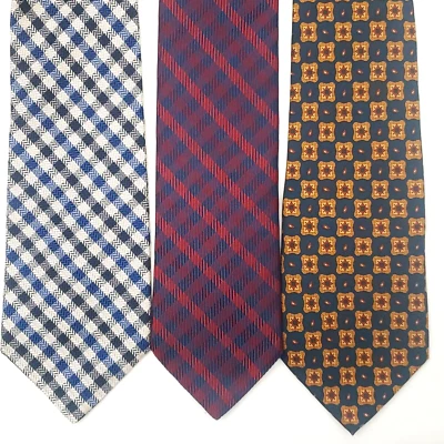Tommy Hilfiger Ties Men's Lot of 3 Silk Neckties Italy Made USA Tartan Plaid 58" Foto 1 de 4