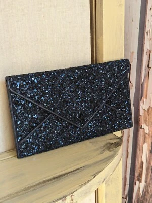 Carteira envelope glitter Tory Burch usada - Imagem 1 de 4