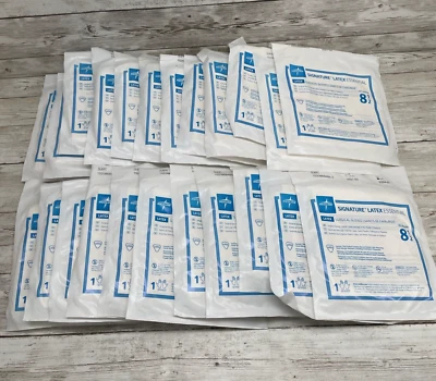 *23 pares* Luvas cirúrgicas essenciais de látex Medline Signature, tamanho 8,5 data de verificação - Imagem 1 de 4