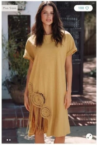 NUEVO CON ETIQUETAS✨ $98 Vestido Midi Celandine Manga Corta Adornado Abertura Lateral Nordstrom - M/L - Imagen 1 de 6