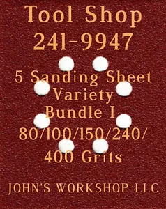 Tool Shop 241-9947 - Granos 80/100/150/240/400 - Paquete Variedad de Papel de Lija I - Imagen 1 de 2