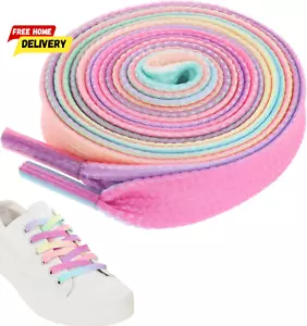 4 Pairs of Colorful Rainbow Shoelaces, Long Rainbow Shoelaces for Sneakers, Flat - Picture 1 of 12