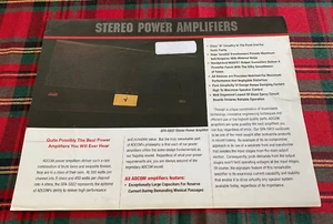 ADCOM GFA FAMILY POWER AMPLIFIERS ORIGINAL PROMOTIONAL PRODUCT LEAFLET AD M923x - Picture 1 of 3