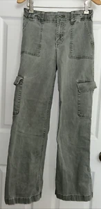 Girl Abercrombie Kids Size 13/14 Belted Cargo Pants Olive Green Adjustable Waist - Picture 1 of 13