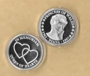 PRINCESS DIANA 1997 QUEEN OF HEARTS 1961-1997 SILVER COIN - Picture 1 of 1