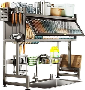 WUDLEP Over Sink Dish Drying Rack 3 Tier Large Drainer Rack - Picture 1 of 8