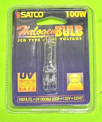SATCO S3547 100W 120V 100 WATT HALOGN G9 DOUBLE LOOP BASE LIGHT BULB - Image 1 of 2
