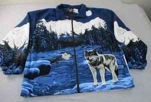Wild Wear Jacket Men 2XL Blue Heavy Fleece Full Zip Mock Neck Rocky Mountain - Picture 1 of 11