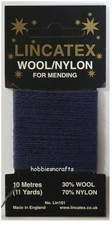 NAVY Thread for Darning & Mending Lincatex - 30% Wool 70% Nylon 10 Metres