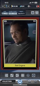 Topps Star Wars Digital Card Trader Tier 10 - Crimson Bail Organa - S5 - 10 cc - Bild 1 von 1