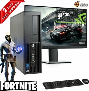 Gaming HP Desktop Computer Core i5 8GB, 1TB, NVIDIA GT 730 22"LCD WiFi Win10 SFF - Picture 1 of 11