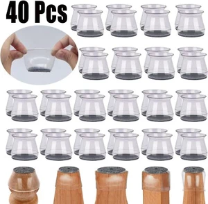 BUMACO 40Pcs Chair Leg Floor Protectors Chair Leg Protectors for Hardwood Floors - Picture 1 of 7