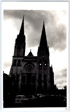 Chartres Cathedral Towers, Chartres, France (1960s) Vintage 8" x 5" B&W photo