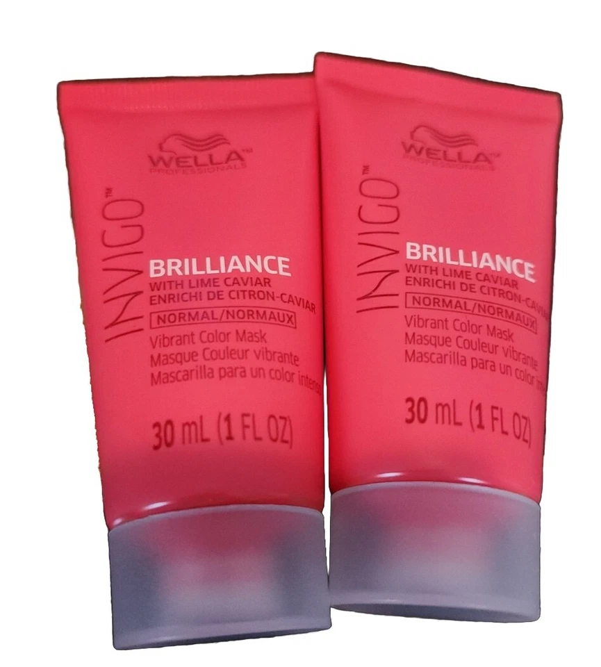 Wella Brilliance Invigo Color Hair Mask Normal Vibrant 1 oz Travel Size 2 PACK! - Image 1 of 1