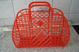 DDR Kinder 1 x Einkaufskorb in rot VINTAGE OSTALGIE PLASTE ! - Bild 1 von 9