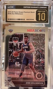 2019-20 Panini Hoops Premium Stock - #258 Zion Williamson (RC) CGC Pristine 10 - Picture 1 of 2