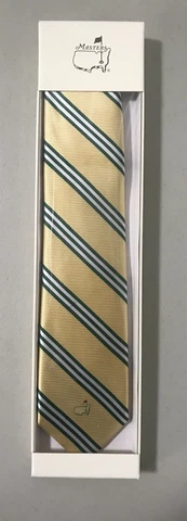 2018 Masters Exclusive Augusta National Neck Tie Yellow Green New In Box Cover