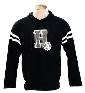 Hurley Black University CTN Long Sleeve Hoodie Hooded Tee Shirt Men's L  NWT - Picture 1 of 5