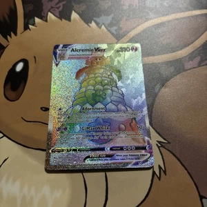 Tarjeta Pokémon Alcremie Vmax 073 Shining Fates casi nueva arte completo arco iris secreto rara  - Imagen 1 de 2
