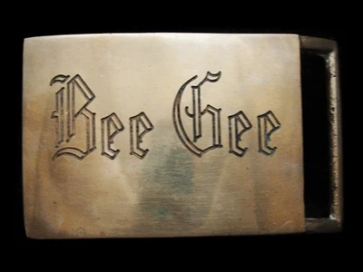 LK09144 复古 20 世纪 70 年代 * * 蜜蜂宝石 * * 带实心黄铜音乐皮带扣 — 第 1/2 张图片