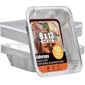 Disposable Aluminum Foil Pans with Lids 9x13-10 Pack Aluminum Foil Pans, Heav... - Bild 1 von 7