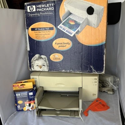 Inkjet Printer HP Deskjet 712C Hewlett Packard  W/ Ink Vintage Original Box - Image 1 of 4