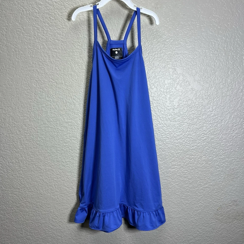 Vestido de verano sin mangas Hurley azul con volantes dobladillo talla M (10-12) Foto 1 de 4